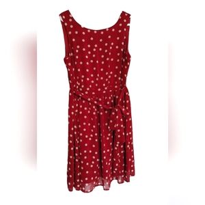 Red and white polka dot dress